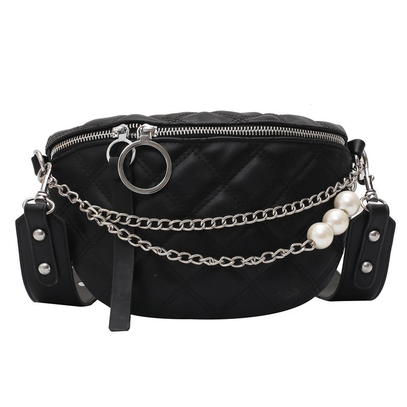 Small Solid Color Crossbody Bags For Women Pearl Summer Shoulder Bags Female Phone Purses Chain Handbags