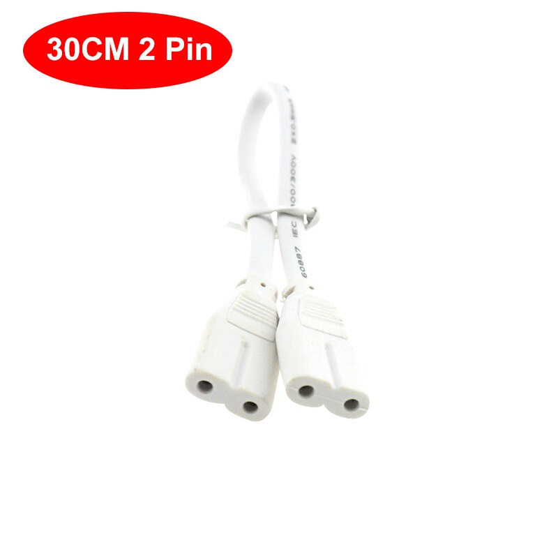 T5 T8 Elektrische Draad Connector 1ft 2ft 3ft 4ft Drie-Fase 3 Pin 2 Pinpower Cord Verlengkabel Voor led T5 T8 Geïntegreerde Buis: 30CM 2 Pin