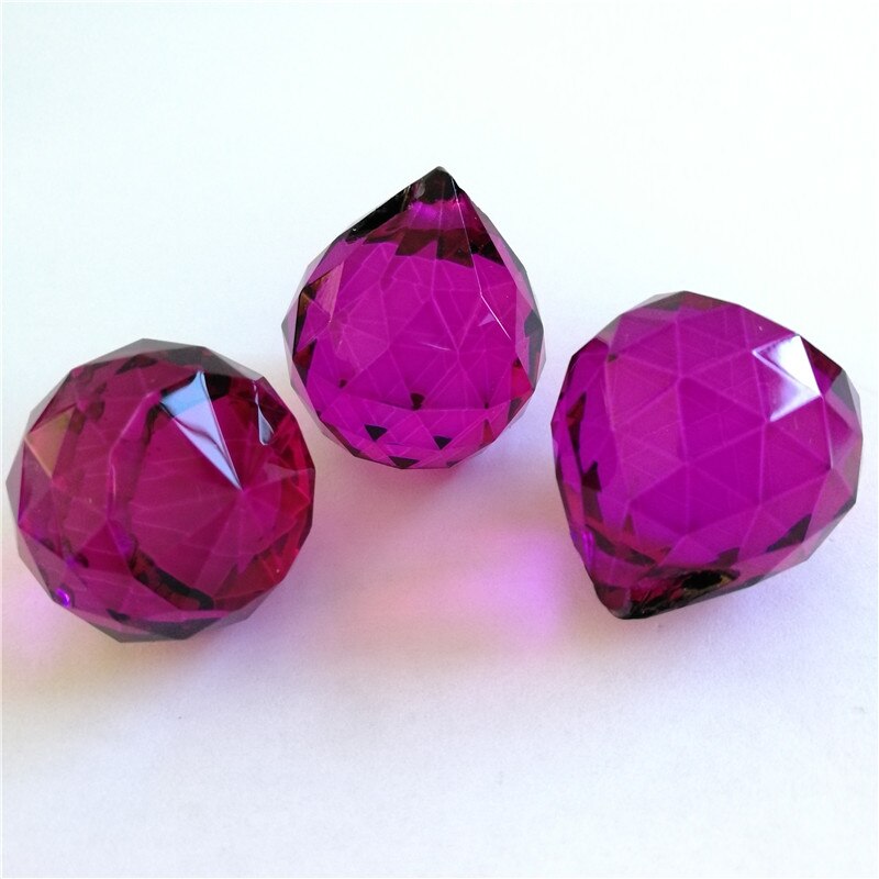 50 stk 15mm krystal lilla rød glas facetteret kugl... – Vicedeal