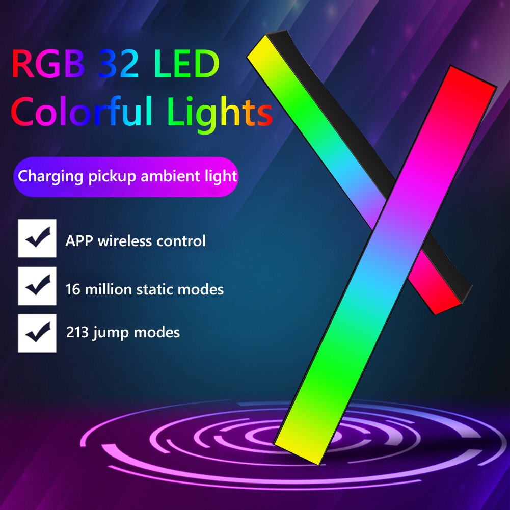 RGB Voice Activated App Control Light Bar Desktop Timing Ambient LED Lamp Strip 213 Changing Modes LED Bar Light Decoration