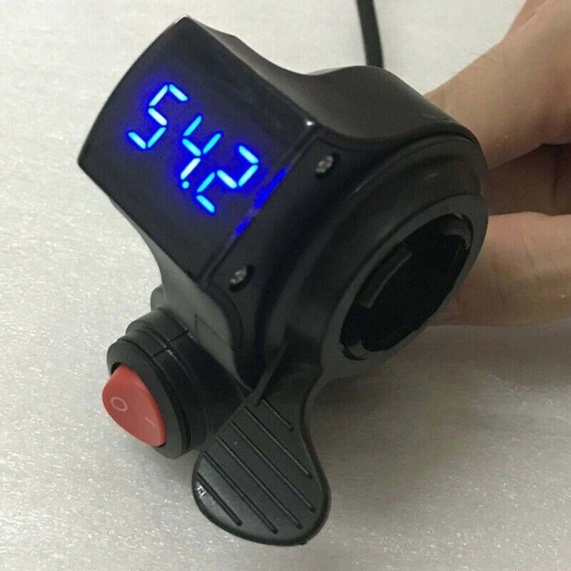 E-Fiets Thumb Throttle Met Switch Knop Batterij Capaciteit Indicator Elektrische Scooter Trigger Gaspedaal Batterij Volt Display