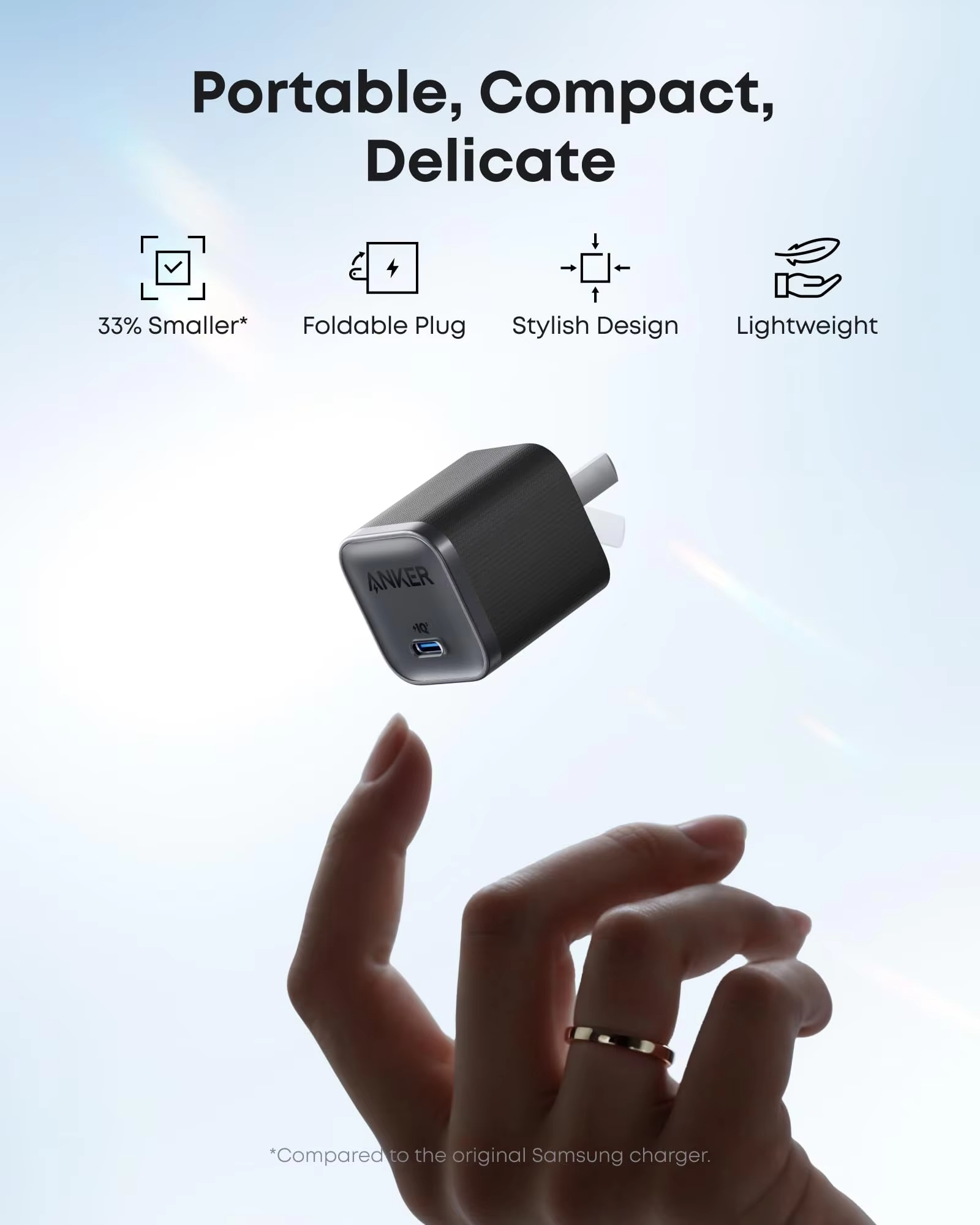 Anker Nano 45W Type C Charger Fast Charging Compact and Foldable Plug USB C Charger Anker's Advanced GaN-Powered Charger