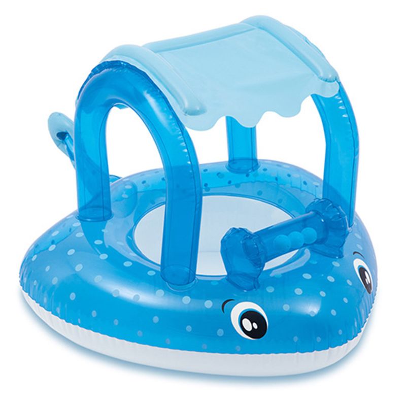 Baby Swimming Floats Swim Shade Seat Ring Summer Out Pool Toy Thicken Swimming: Blue