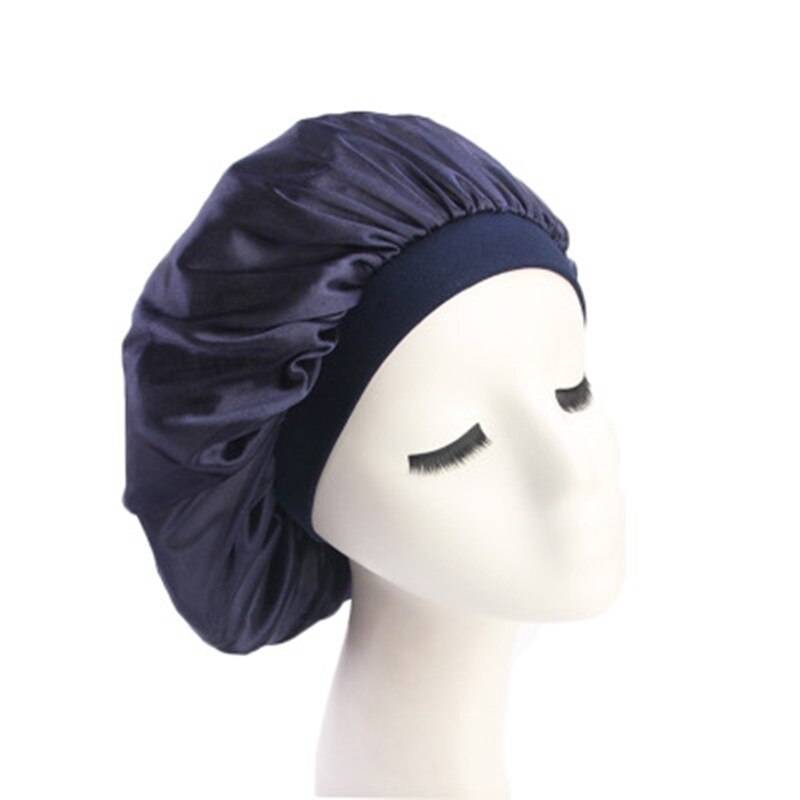 Passen Effen Satijn Bonnet Zijde Hoofd Wrap Douche Cap Haar Styling Cap Lange Haarverzorging Vrouwen Night Slaap Hoed Haar styling Tools