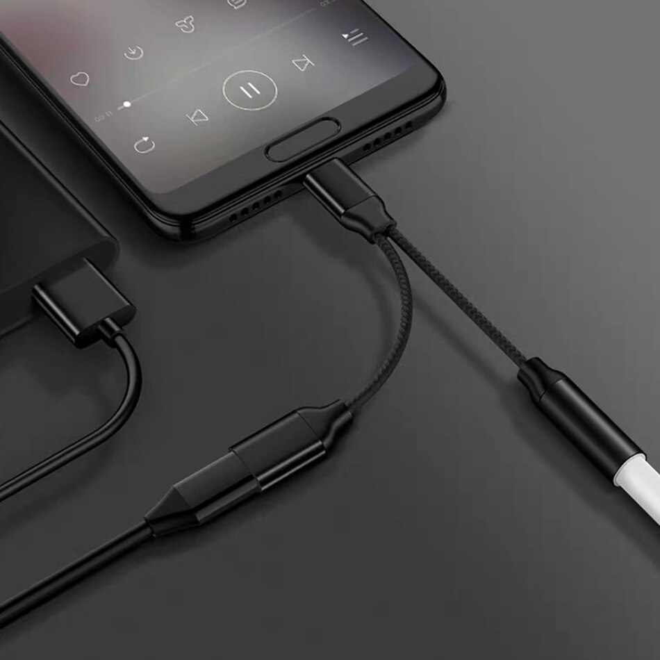 ¡! ACCEZZ-Adaptador de carga USB tipo C para auriculares, Conector de carga auxiliar para Huawei Mate 20 P40 20 Xiaomi Mi6 LG, 3,5mm