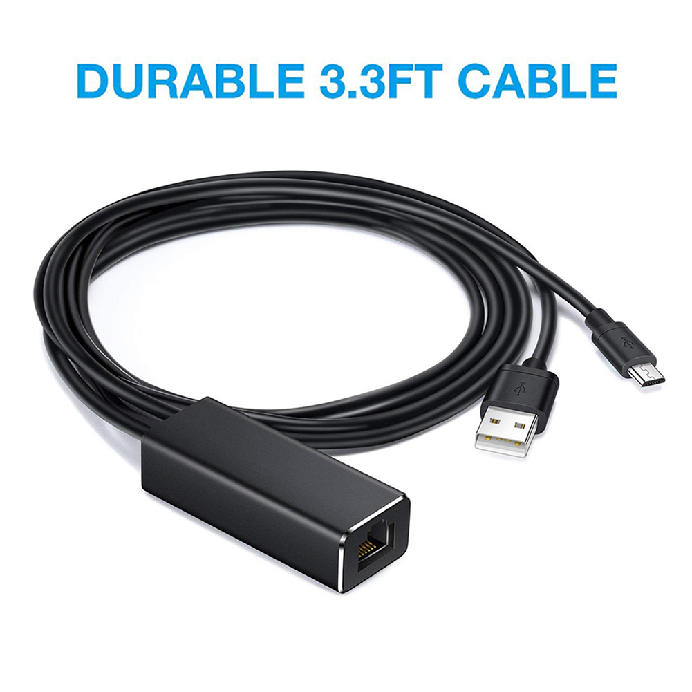 Adaptador ethernet para fire tv stick, google home mini, chromecast ultra 2, 1 adaptador de áudio micro usb para  rj45 ethernet com alimentação usb
