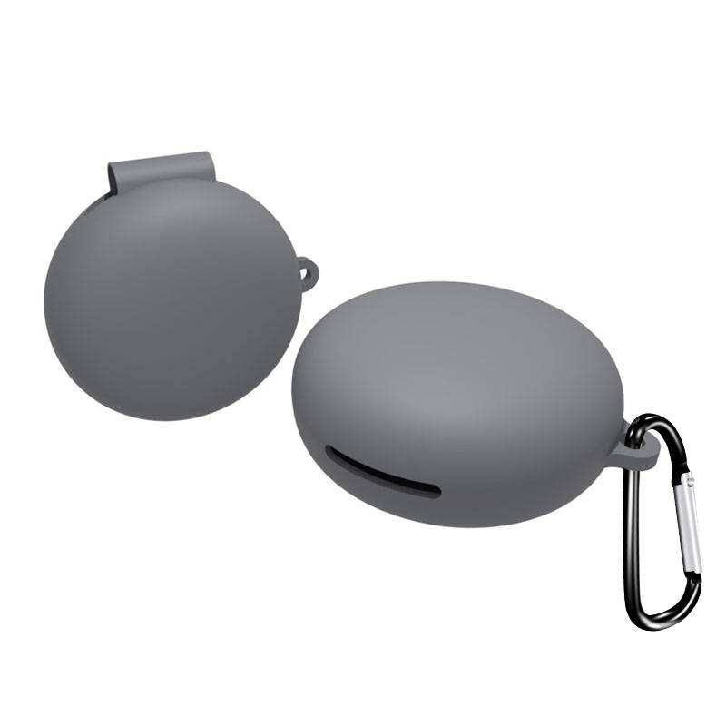 Funda de silicona para auriculares OPPO Enco W13, funda protectora de silicona blanda con hebilla antipérdida: 4 Grey