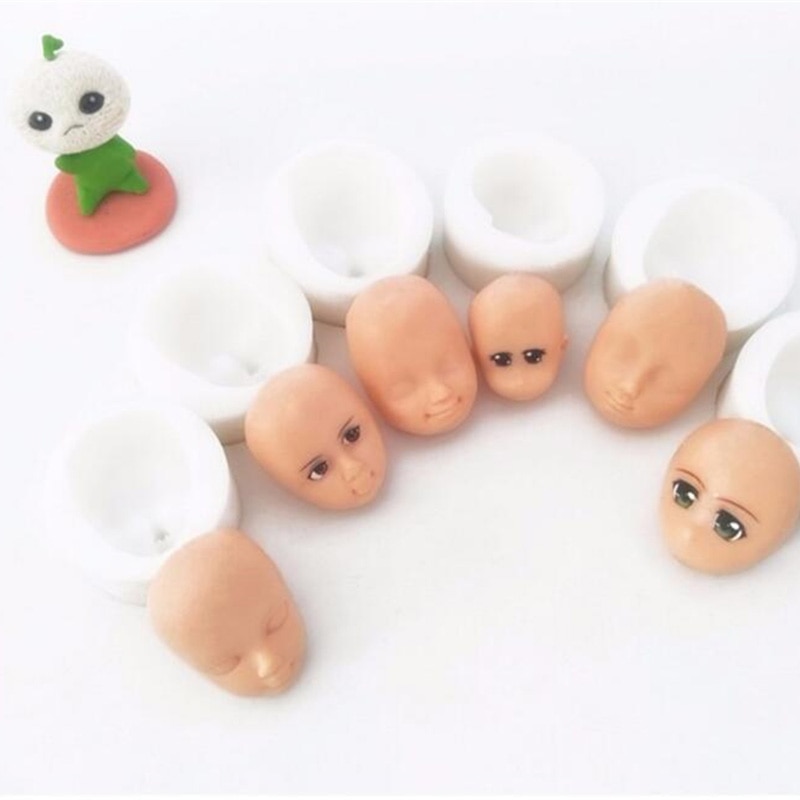1 stk kake dekorasjonsverktøy 3d baby face myk leireformverktøy silikonform kake sjokoladegodteri bakeform fondant