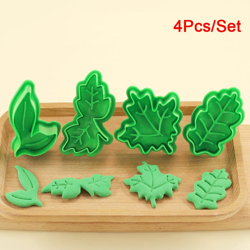 Maple Leaf Plunger Fondant Mold Cutter Cake Cookie Decorating Fondant Cookie Cutter Diy Keuken Bakken Cake Decorating Gereedschap: Set 5