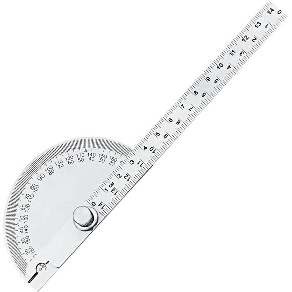 Multifunctional Angle Measuring Ruler Stainless Steel Adjustable Protractor Woodwork Hole Locator Measuring Tool: Yellow