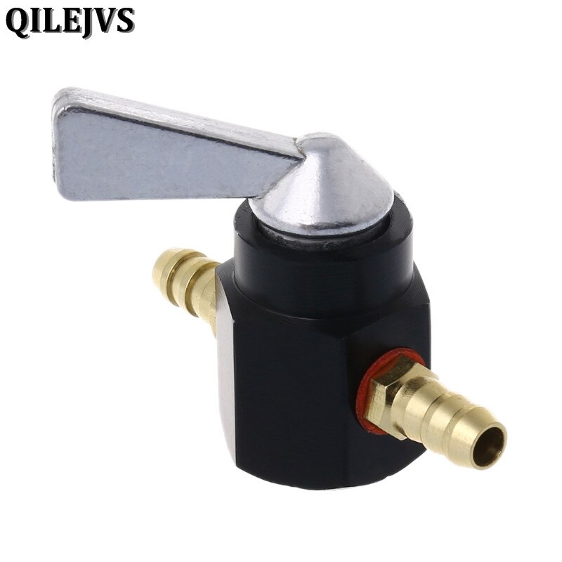 Qilejvs universele 6mm in-line benzinekraan / brandstofkraan motorfiets aan-uit benzinekraan brandstofschakelaar