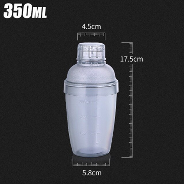Cocktail shaker cocktail mixer graderad shaker te med mjölk fruktjuice harts shake cup säkra och hållbara barverktyg: 350cc