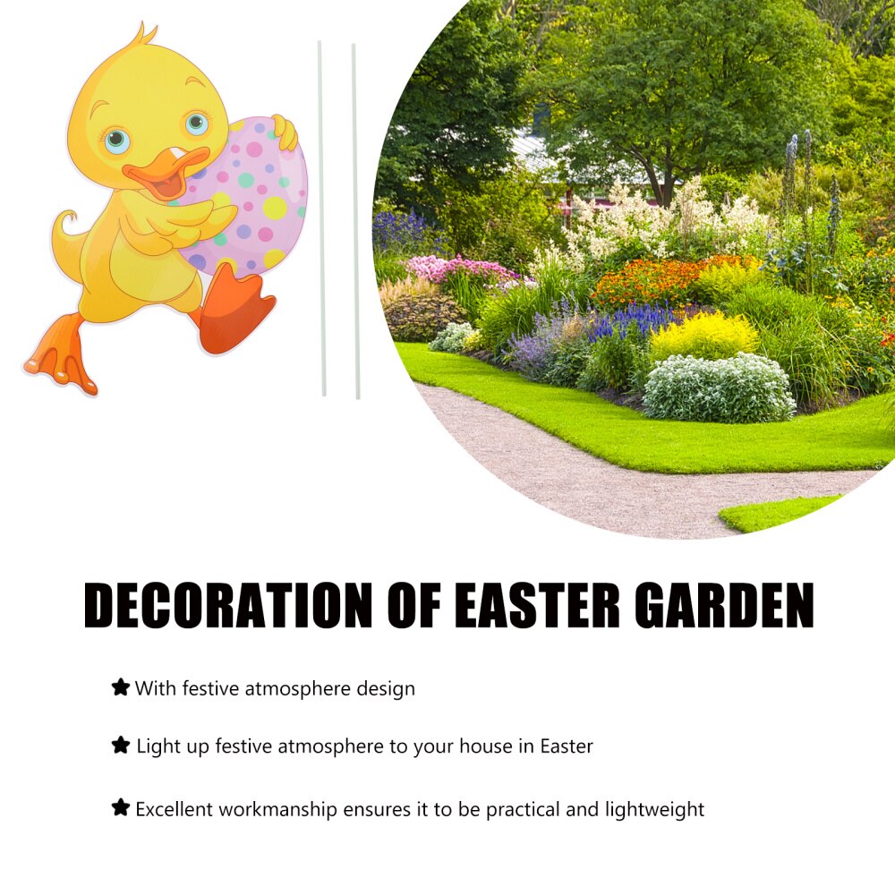1pc Easter Yard Sign Garden Lawn Scene Decoration Easter Sign Party Supply