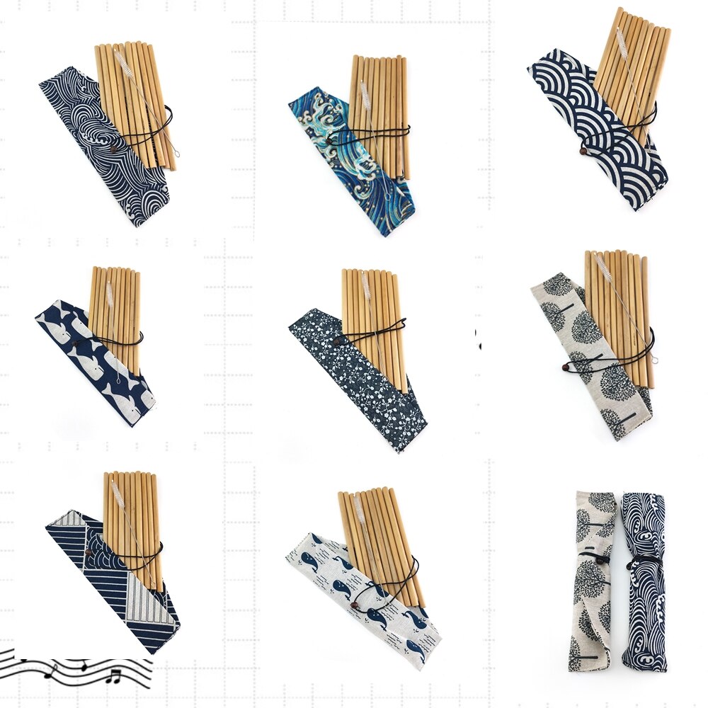 Reusable Bamboo Drinking Straws 10pcs/set Bamboo Drinks Straw Party supplies