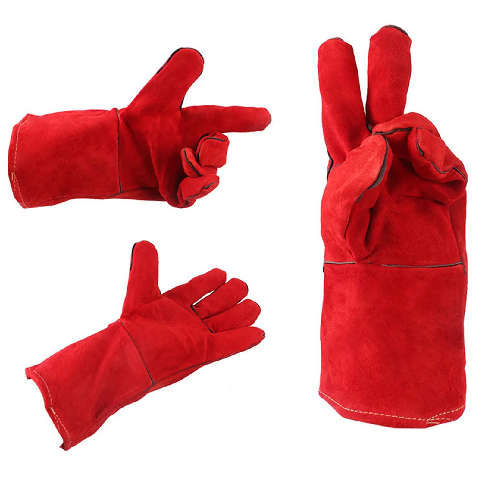 Schweißhandschuhe Lederarbeit Feuer-/hitzebeständige Schweißhandschuhe Holz Holzbrenner Sicherheitshandschuhe für Mig Tig Stick Forge BBQ Grill