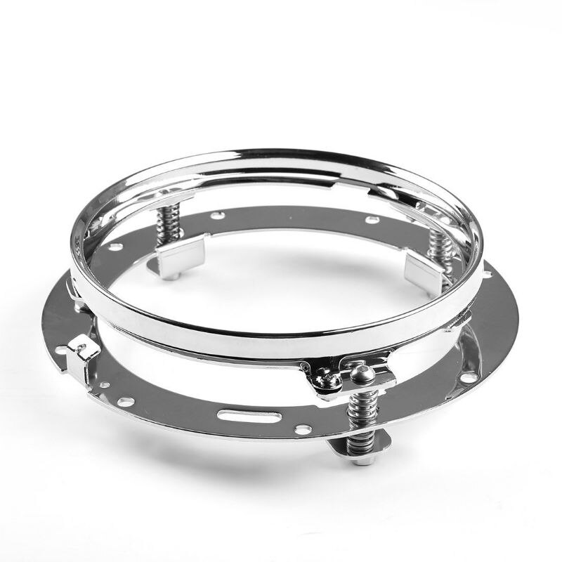 7Inch Ronde Led Koplampen + 4.5Inch Fog Passeren Lichten En Adapter Ring Voor Harley Touring Electra Glide Road king Street Glide: 7inch Chrome Bracket