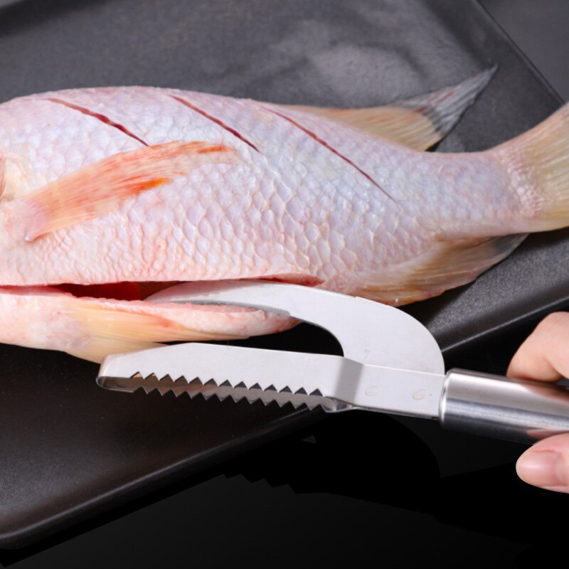 3-in-1 Fish Scale Cutter Stainless Steel Clean Fish From Scales Open Belly &amp; Dig Out Fish Cleaning Kitchen Tools Accessories