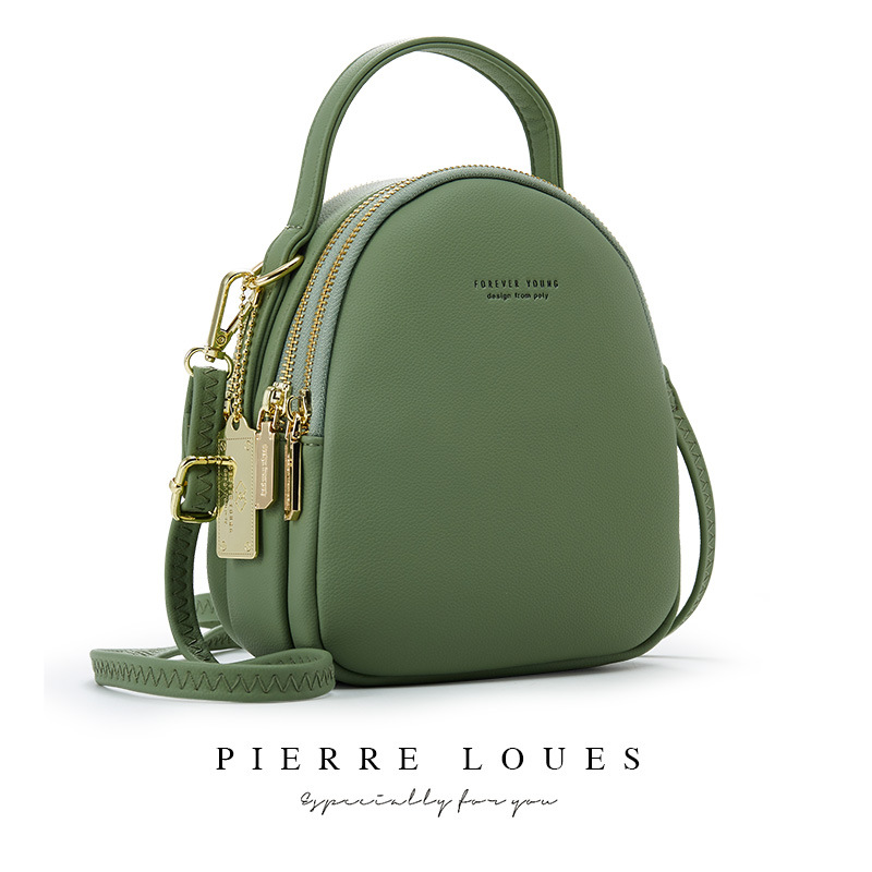 YIZHONG cuir Mini sac à dos sac à main pour femmes dames Bookbag multi-fonction luxe sac à bandoulière Messgner sacs Mochila Feminina: green