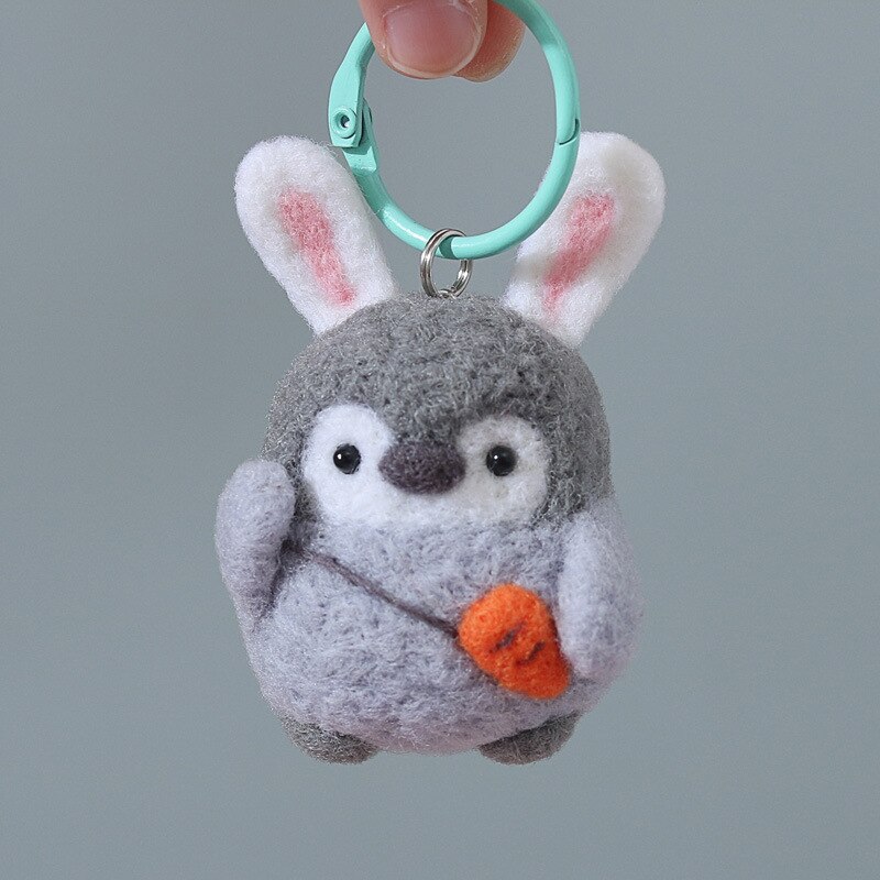 Unfinished Felt Kit 2022 Cute Animal Penguin Wool Needle Felt Kit Diy Material Bag Handmade Doll Toy Package: E