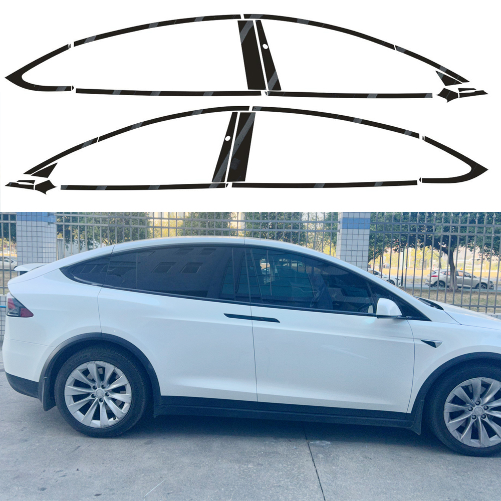 Pour Tesla modèle X SUV fenêtre Chrome supprimer occultant ABC piliers autocollants noirs brillants