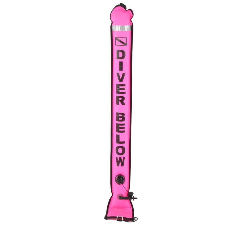Diving Surface Marker Buoy Diving Inflatable Safety Tube 120x15cm Safety for Diving: Pink