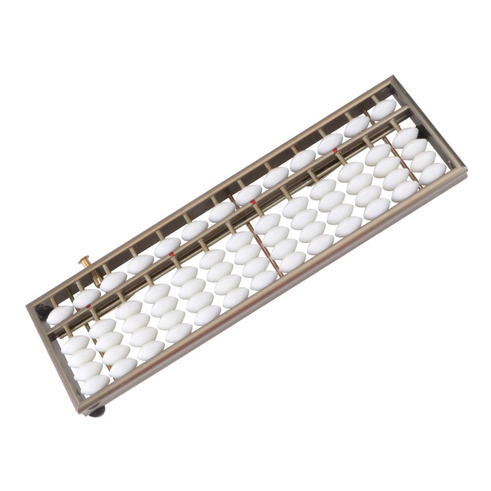 1Pc Aluminum Alloy Abacus 13 Digits Rods Arithmetic Abacus Caculating Chinese Abacus Math Leaning Brain Developing Educational T