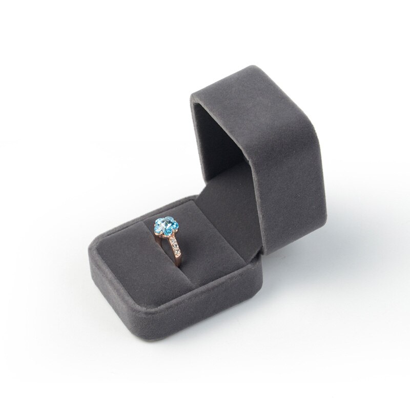 FANXI Grigio tessuto Della Peluche del Regalo Dei Monili per Orecchino Anello Collana Braccialetto Scatola di Imballaggio Organizzatore Dei Monili di Cerimonia Nuziale di Compleanno: Ring scatola