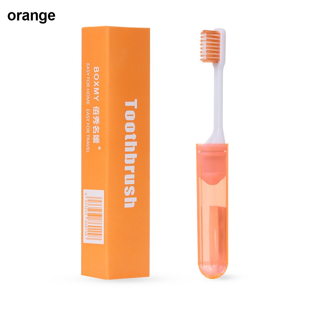 1Pc Draagbare Vouwen Tandenborstel Reizen Camping Outdoor Tandenborstel Zakenreis Zachte Tandenborstel Orale Cleaning Tools: orange