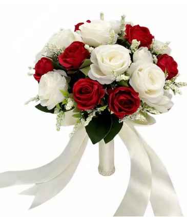 Brautstrauß, blumen für brautjungfern, hochzeitsaccessoires, weiße künstliche rosen, brautsträuße, hochzeitsdekoration, hochzeit: Orange