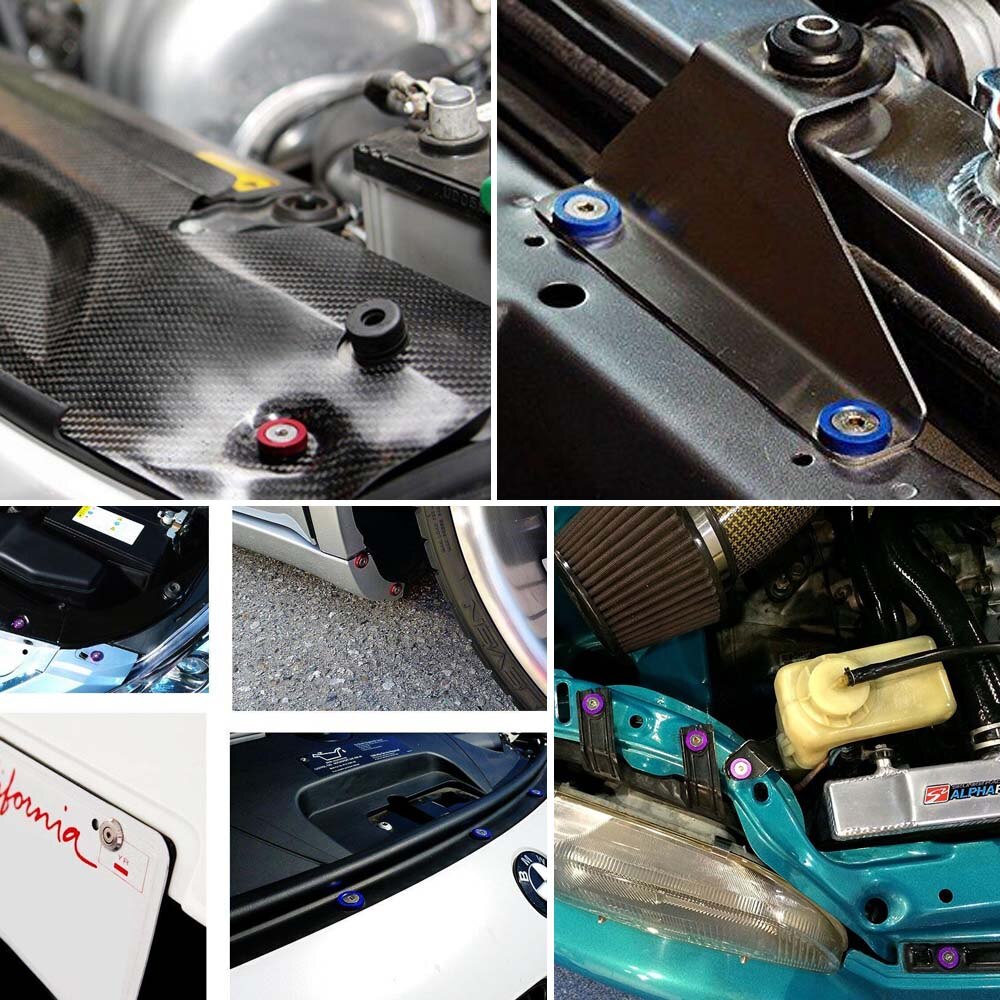 runmade 8pcs/lot Billet Aluminum Fender Bumper Washers Bolt Engine Bay Dress Up Kit 6 Colors