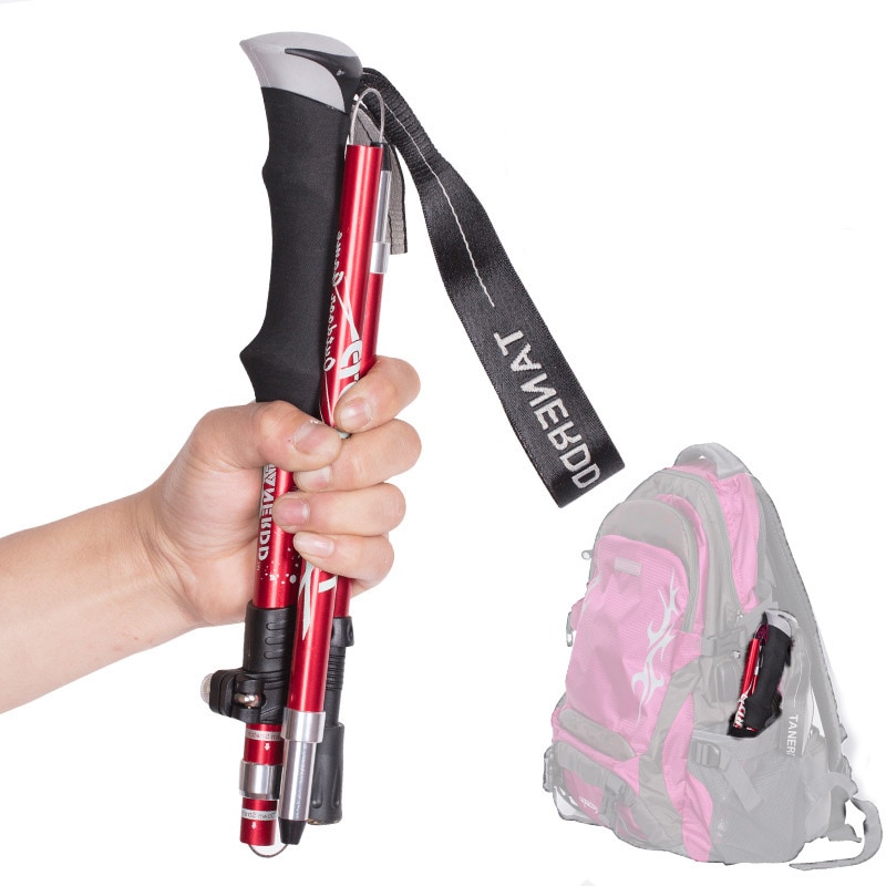 Spaserstokk karbonfiber lett karbon aluminium 5 seksjon ekstern lås utendørs fjellklatring fotturer