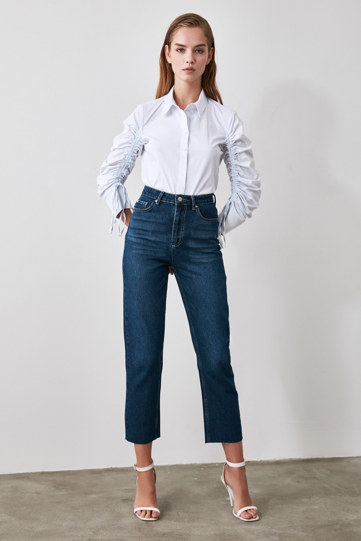 Trendyol High Bel Straight Jeans TWOAW21JE0079