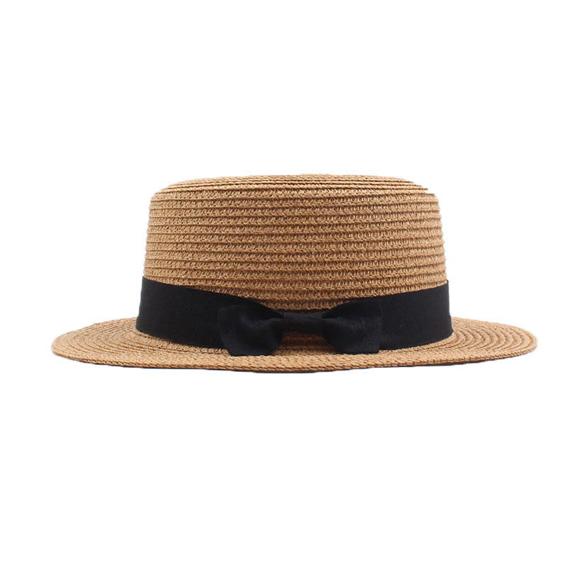 Chapeau de paille coréen Vintage pour femmes, rétro, nœud papillon, , protection solaire, chapeau de plage