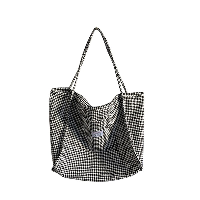 Koreaanse Stijl Grote Tote Tas Vrouwen Houndstooth Wollen Schoudertas Dames Handtassen Student Grote Boek Shopper Bag Bolsa mujer