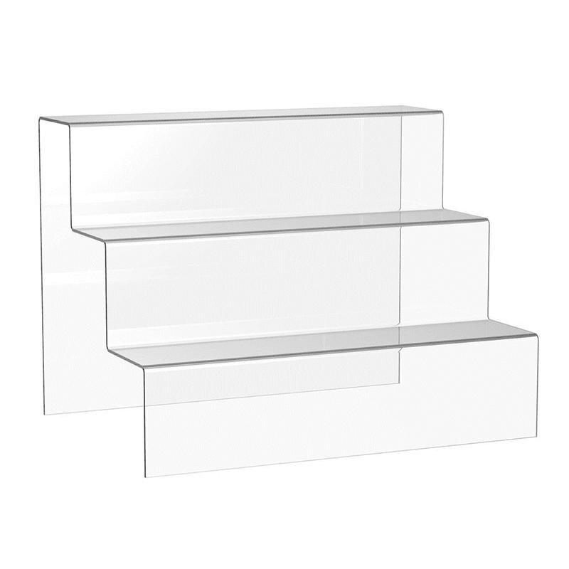 Acrylic Stepped Display Stand 2-Tier/3-Tier Storage Rack Desktop Organizer Holder for Ornaments Models (20/24cm): 20x18x12cm 3-Tier