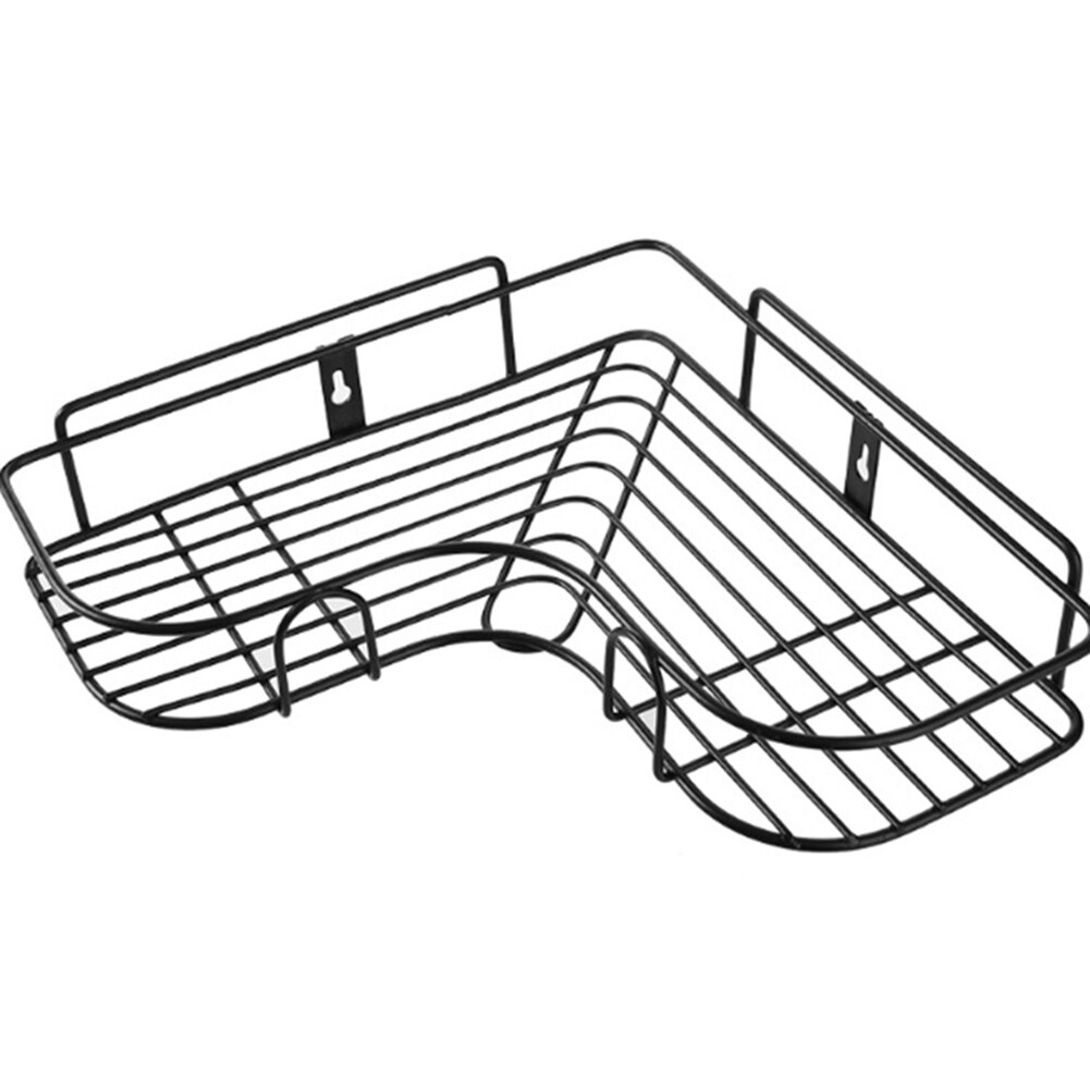 Driehoekige wandhoekrek badkamer keuken douche caddy plank organizer punch gratis houder fping: 1 x plank