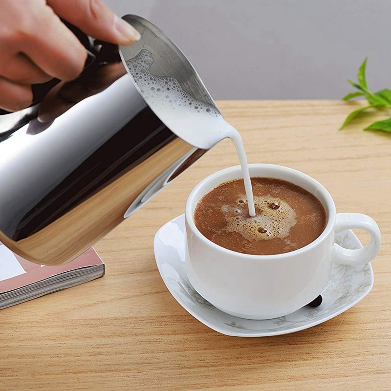 20 oz /600 ml roestvrijstalen melkopschuimkan - maatverdeling binnenin plus perfect voor espressomachines, melkopschuimers, latte: Default Title