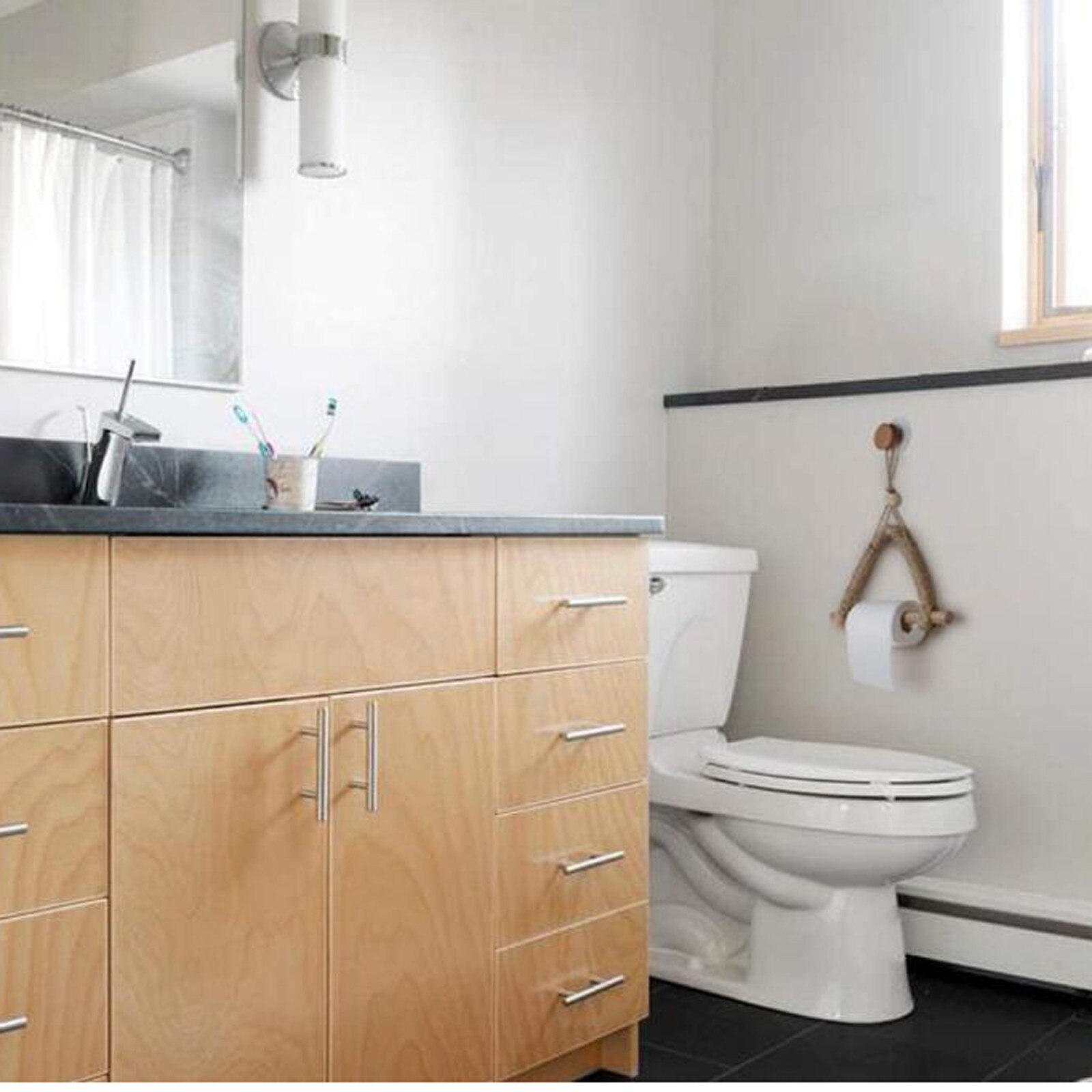 Retro Kitchen Roll Paper Accessory Hanging Rope Wall Mounted toilet paper holder Tube Bathroom Decor Rack Holders