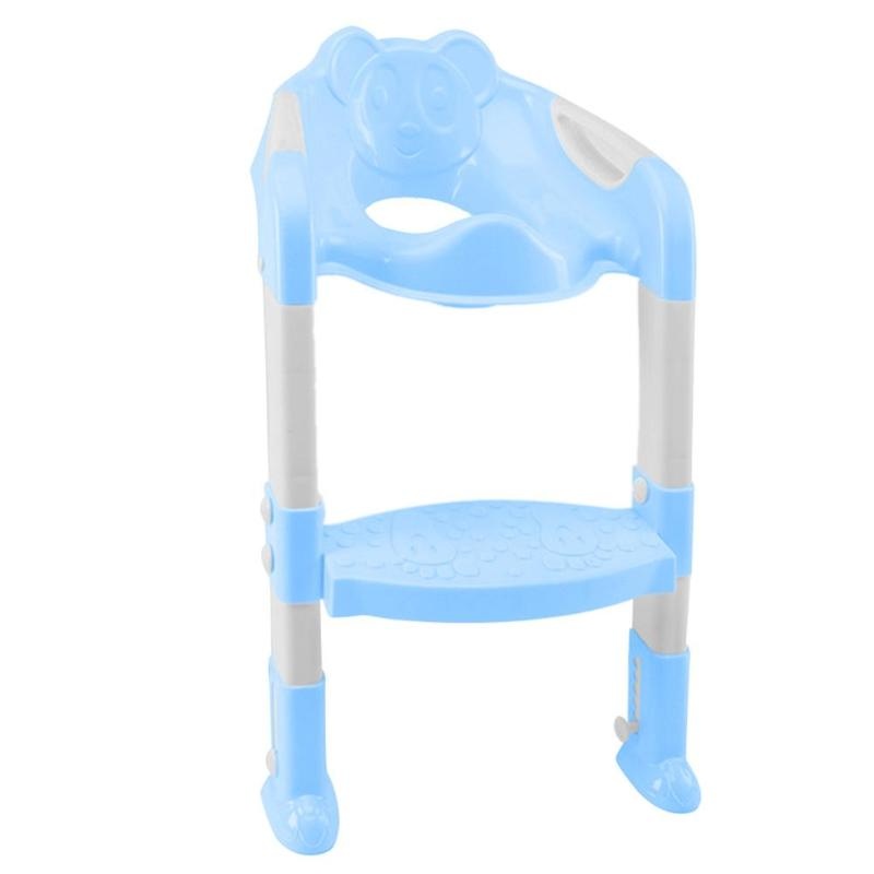Folding Baby Potty Training Seat With Adjustable Ladder Toilet Training Potties Children Safety Handle Bowl Potties 2022: Blue