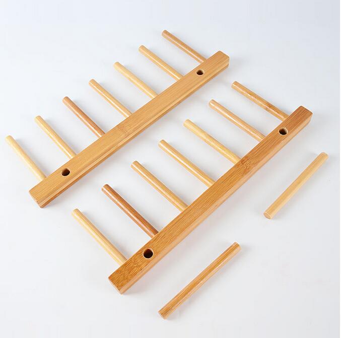 ORGANBOO multi-function wooden + bamboo plate racks solid plate CD bookshelves racks 3grids/4 grids/6grids choose