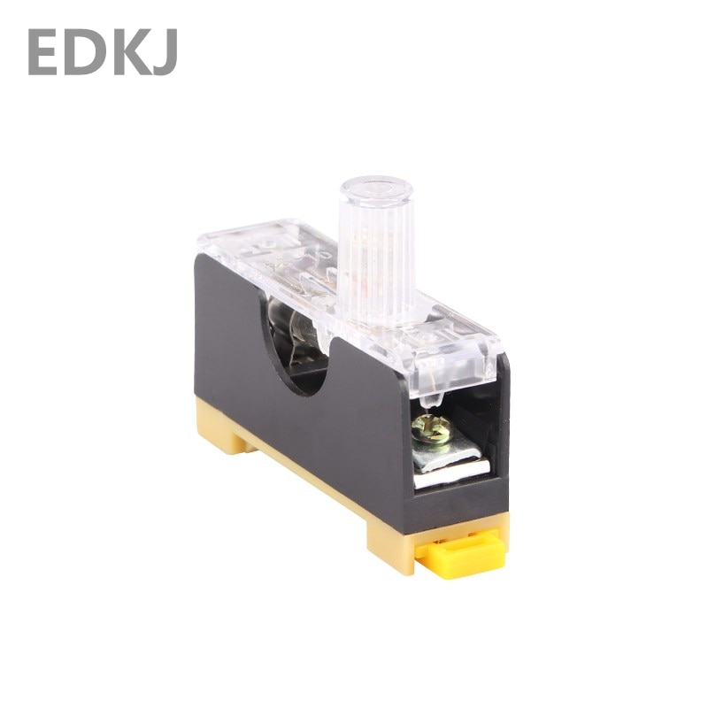 1pcs FS-101 Din Rail Mount Single Pole Fuse holder with light box 6X30mm 10A 250V Fuse Holder Glass fuse tube fuse casing