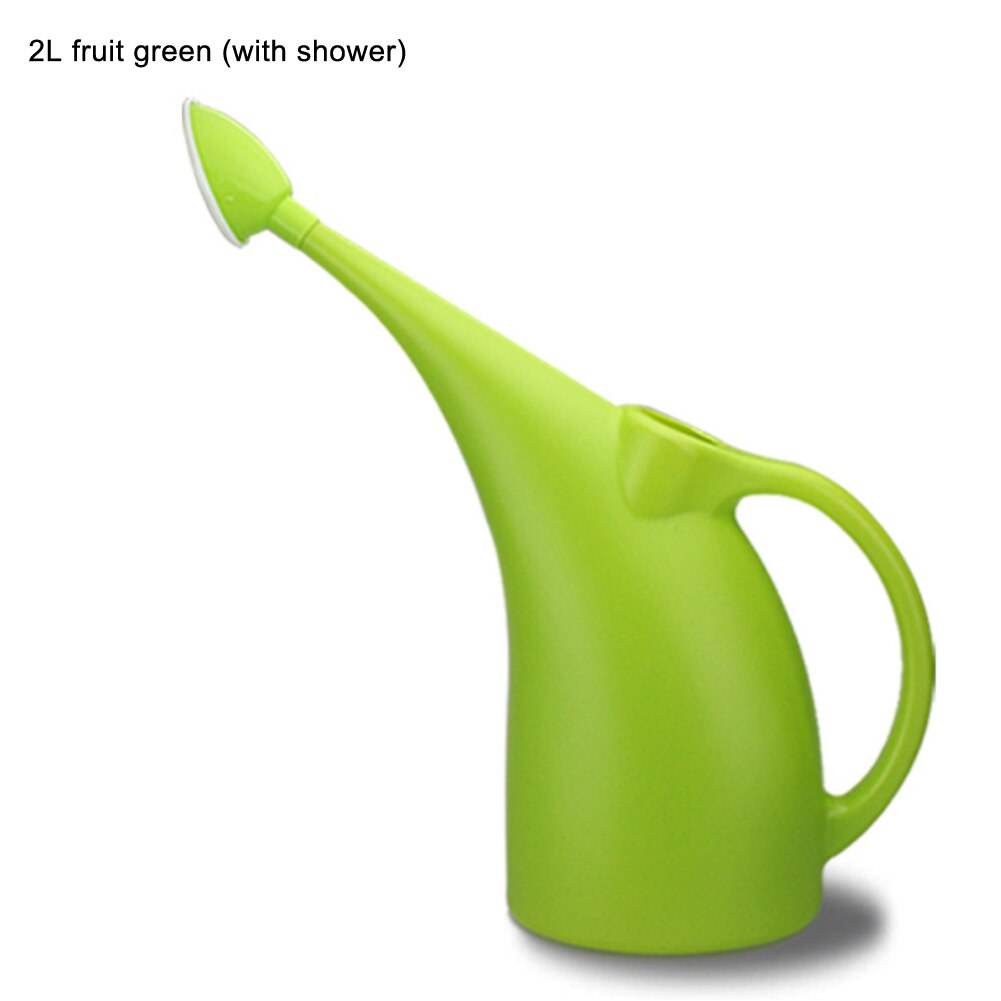 Large Capacity Plastic Long Spout Garden Flower Plants Watering Cans Sprinkler Can Pot Container Holder Water Bottle Can: Green 2L shower