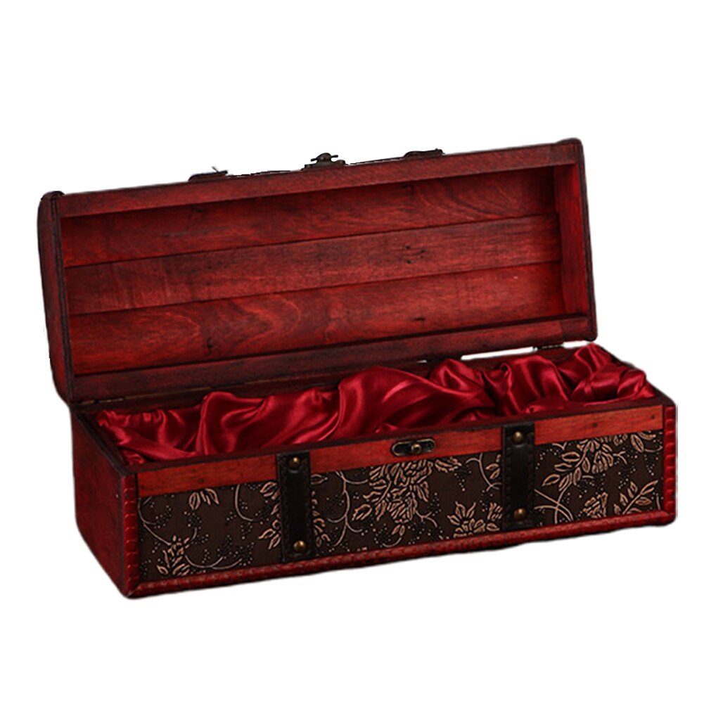 Vinflaska box preserver vintage hem bar tillbehör pu läder champagne antik finish hållare väska trä förvaring