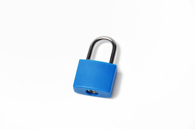 Plastic Casing Lock Brass Lock Body Luggage Zipper Padlock With Two Keys For bags: blue
