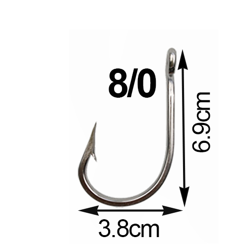 JSM 5 uds 7691 anzuelos de pesca de juego grande de acero inoxidable 4X anzuelos de cebo vivo de atún tiburón tamaño de anzuelo grande 5/0-13/0: Chocolate