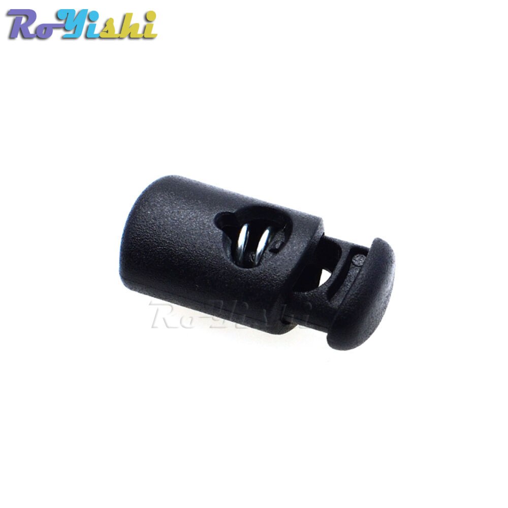 25 unids/pack de plástico negro resortes con forma de barrilete cable traba tapones alterna 20,5mm * 10mm