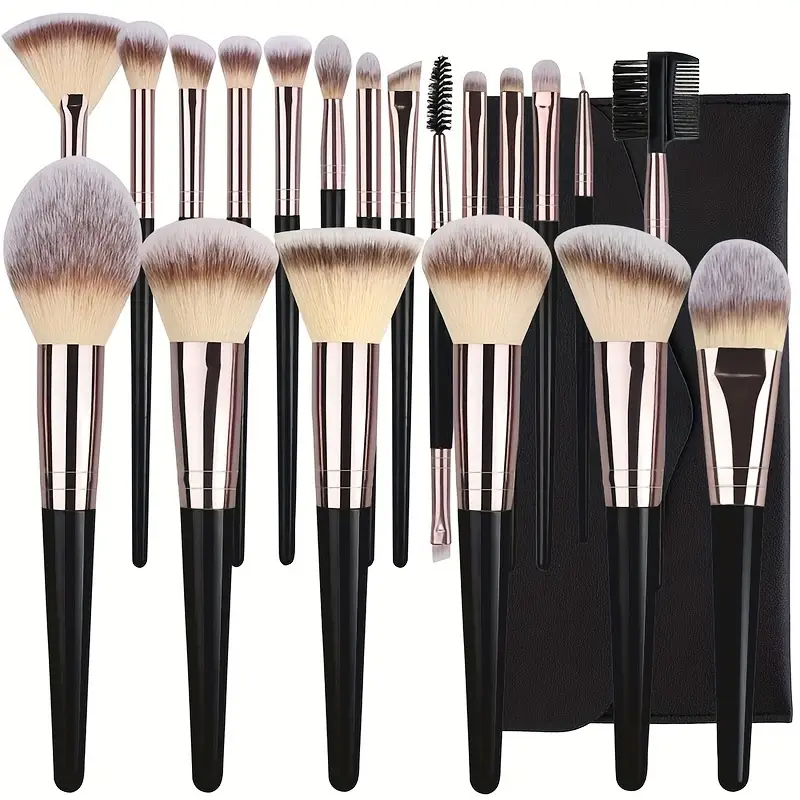 Juego de brochas de maquillaje para mujer, 3-20 piezas, base, sombra de ojos, colorete, resaltador, corrector, herramienta de belleza femenina, esponjas de belleza, esponjas para pulgar