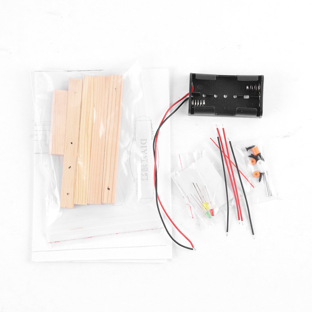 Paquete de Material de semáforo Diy de producción pequeña Manual de tecnología modelo de montaje de enseñanza