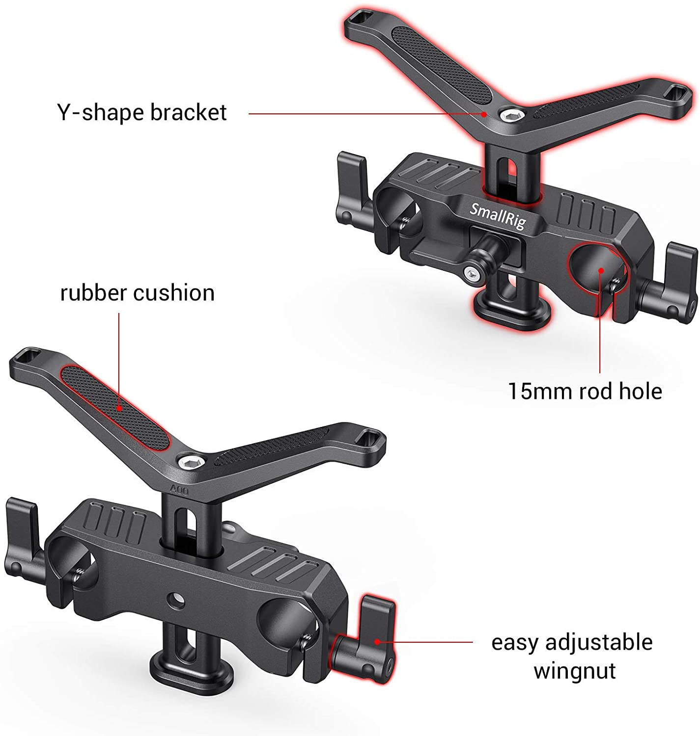 SmallRig 15mm LWS supporto obiettivo universale con morsetto asta 15mm per obiettivo fotocamera staffa a forma di Y supporto obiettivo rig -2680