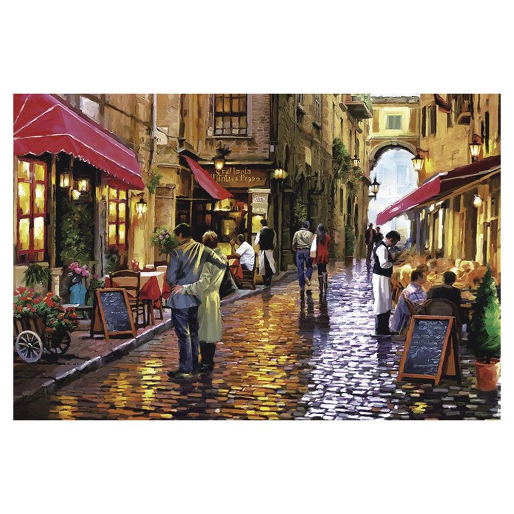 1000 Delige Set Volwassen Art Puzzel Puzzels Voor Volwassenen Leisure Puzzels Games Diy Art Thuis Muur Decor: Rain Street Walk